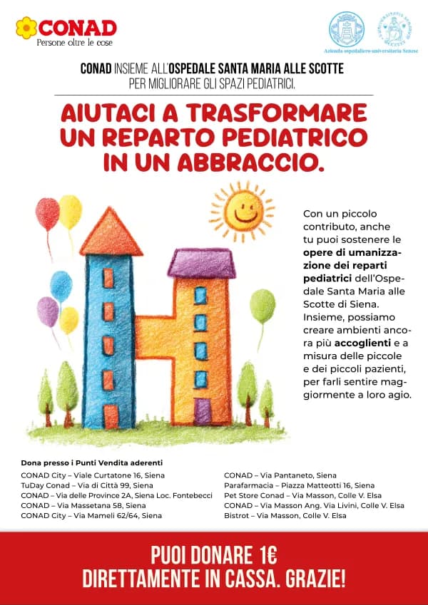 Conad — Conad - Donazione Ospedale Santa Maria Alle Scotte Siena